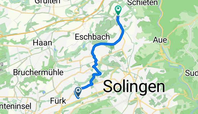 Dahl 36, Solingen nach Garnisonstraße 21, Solingen