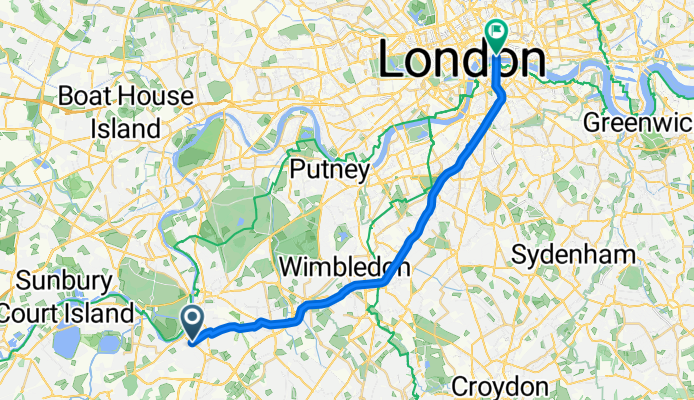 Surbiton, to London, via CS7, 14.1m