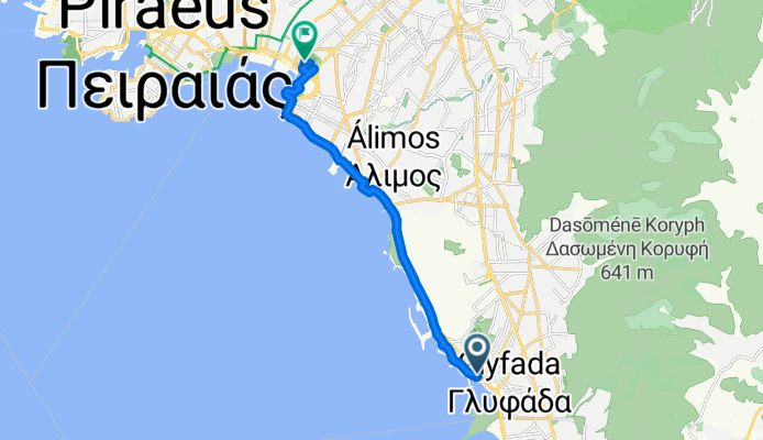 Σάκη Καράγιωργα 4, Γλυφάδα to Πεισίστρατου 1, Καλλιθέα