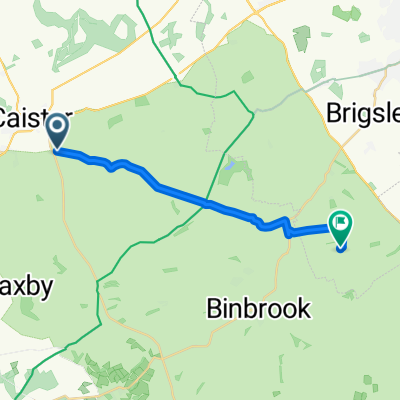 Route from Rothwell Road, Caistor, Market Rasen