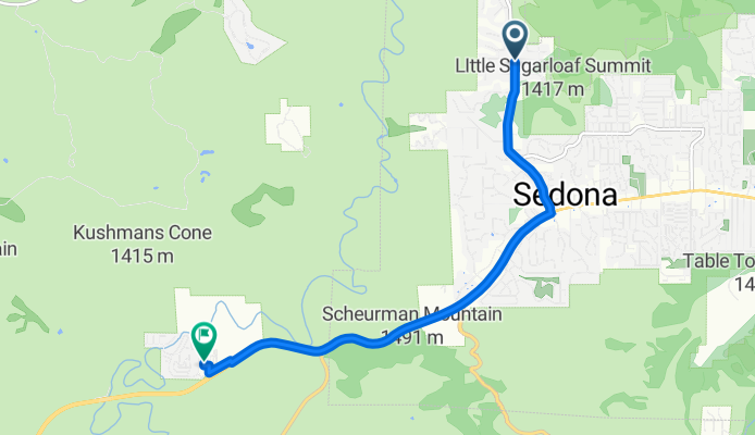 1335 Dry Creek Rd, Sedona to 6701 W State Route 89A, Sedona