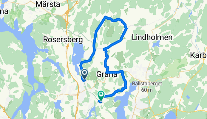 Vikskolan - Kimsta - Husby - Sälna - Grana - Skålhmarav - Svartrökarna - Spiltan