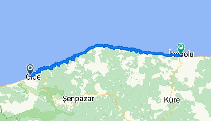 Cide-İnebolu 100 km