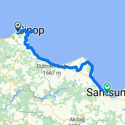 Sinop-Samsun 220 km