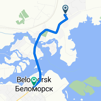 От Порт-шоссе Улица, 12, Беломорск до Октябрьская улица, Беломорск
