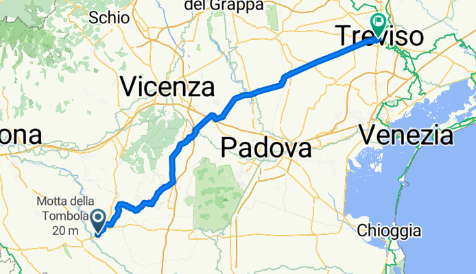 Da Via Padana Inferiore Est 64, Nogara a Via Portico Oscuro 7, Treviso