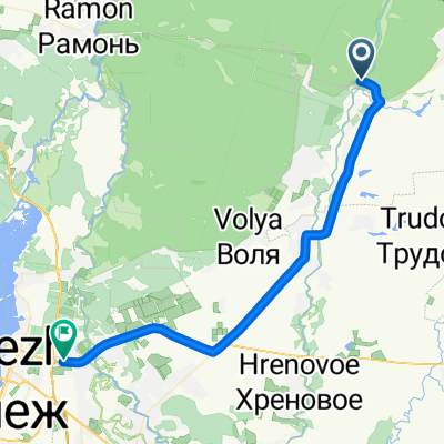 От Unnamed Road, Толшевский до Р193, Воронеж