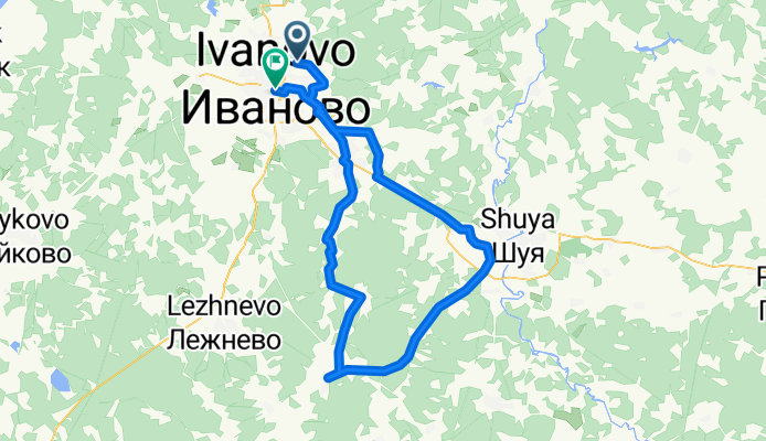 От улица Собинова 53, Иваново до Иваново