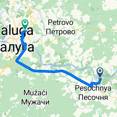 От Unnamed Road, Пески до улица Грабцевское шоссе 124, Калуга