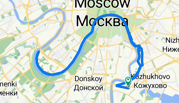 От Автозаводская улица, 23А к3 вл1, Москва до Третье Транспортное кольцо, Москва