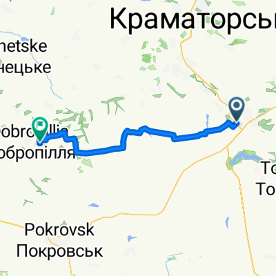 От проспект Ломоносова 132, Костянтинівка до Добропольский район
