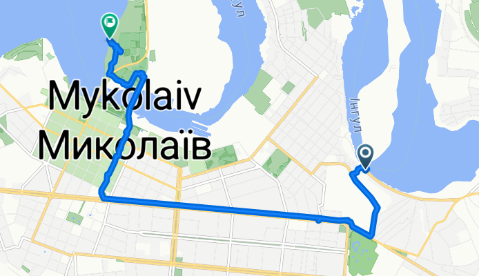 От вулиця 2-а Набережна 79, Миколаїв до Unnamed Road, Миколаїв