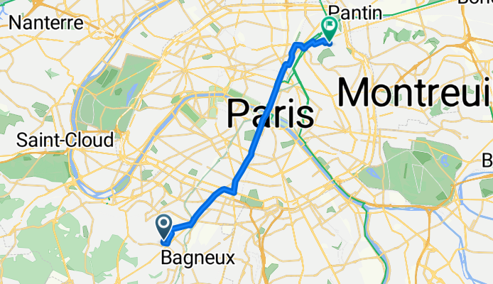 De 102 Avenue de la Paix, Châtillon à 15A Rue Georges Auric, Paris