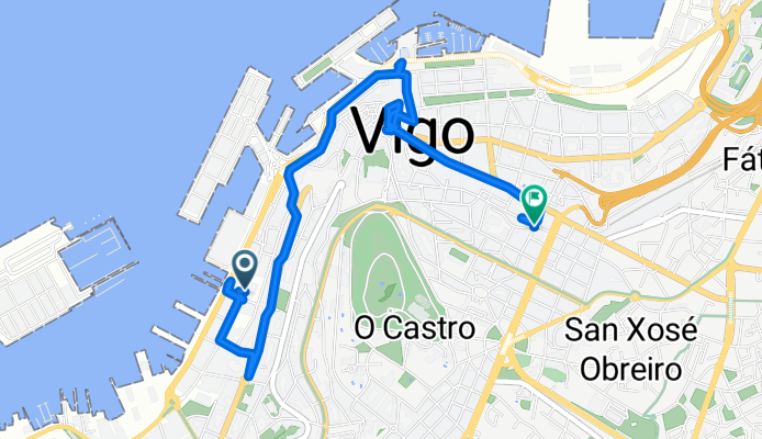 Avenida de Beiramar, 57, Vigo to Rúa de Hernán Cortés, 12, Vigo