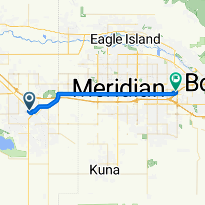 Route from 511 Sixth St S, Nampa