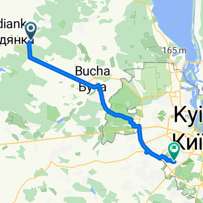 От Кооперативная улица, Бабинцы до Академика Вильямса улица, 3/7, Киев