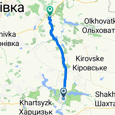 От Unnamed Road, Зуївка до вулиця Вільямса 52, Єнакієве