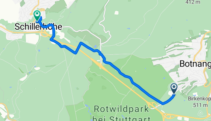 Vaihinger LandstraĂźe, Stuttgart nach HirschbergstraĂźe 2, Gerlingen