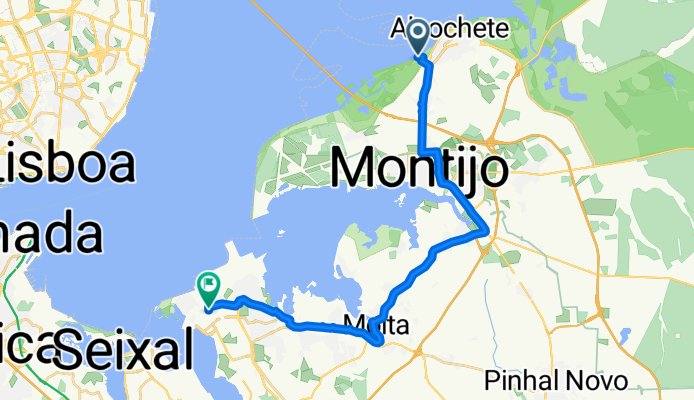 Route to Rua José Augusto Pimenta 33, Barreiro