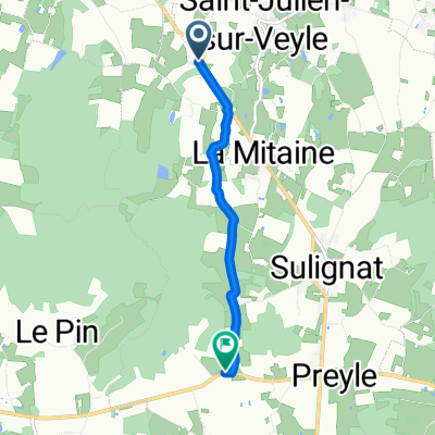 De Chemin du Logis, Saint-Julien-sur-Veyle à 1072–1114 Route de Thoissey, Sulignat