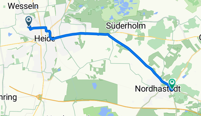 Am Nußgang 26–30, Heide nach Klaus-Groth-Straße 41, Nordhastedt