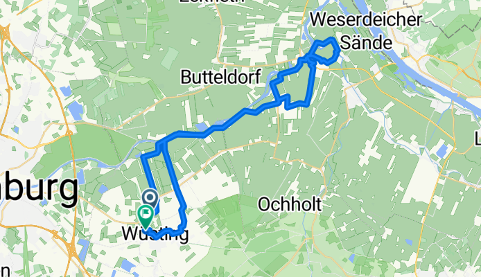 Holler Landstraße, Hude nach Wiesenweg 2A, Hude