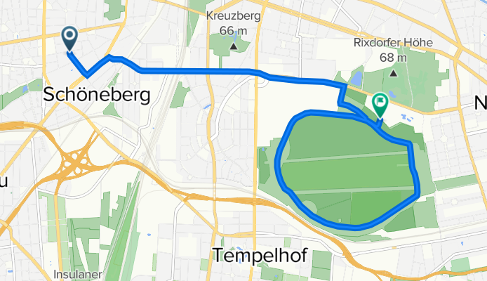 Route von Eisenacher Straße 74, Berlin