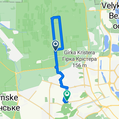 От Unnamed Road, Київ до вулиця Паркова 61А, Київ