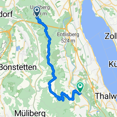 Uetliberg, Zürich to Obstgartenweg 10, Langnau am Albis