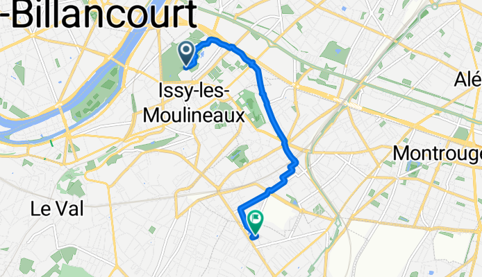 De Allée des Frères Voisin 36, Paris à Rue de Malakoff 55, Châtillon