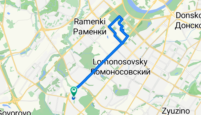 От проспект Вернадского, 101 к8, Москва до проспект Вернадского, 101 к8, Москва