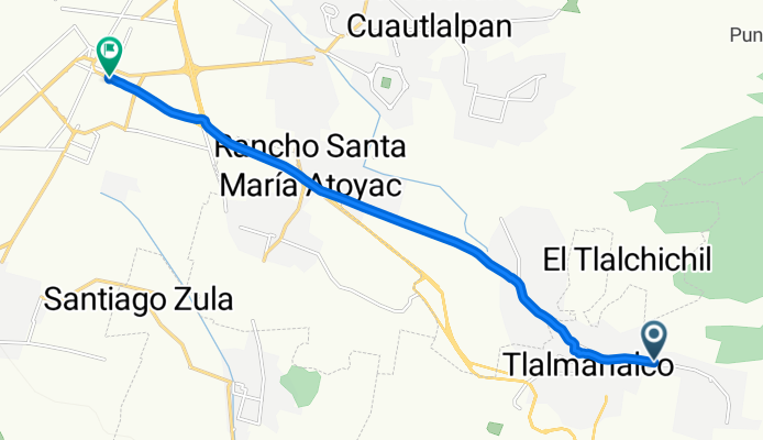 De De La Rosa 214, Tlalmanalco a María Morelos 1, Chalco de Díaz Covarrubias