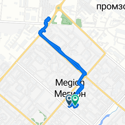 От Садовая улица 14, Мегион до Садовая улица 14 корпус 1, Мегион