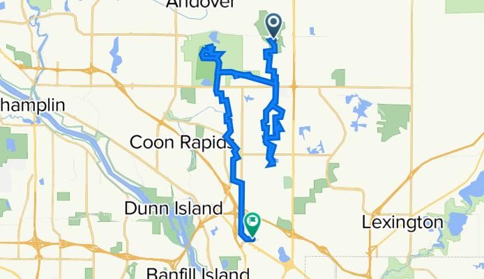 Rainbow Village Mall to Bunker Hills Reg Park round trip via trails and residential