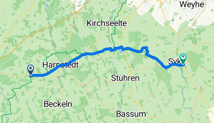 Wohlde 17, Winkelsett nach Wiesenstraße 6A, Syke