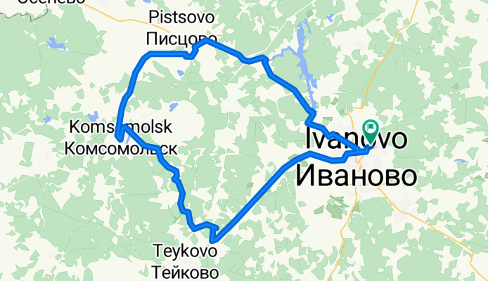 От улица Собинова 53, Иваново до улица Собинова 53, Иваново