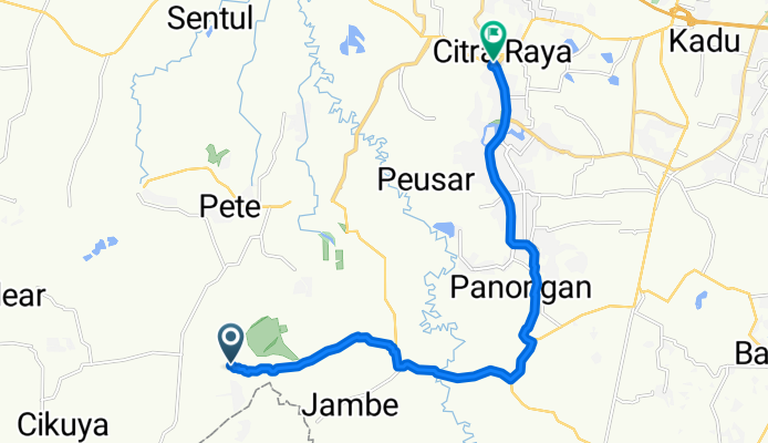 Tigaraksa to Citra Raya via Rukrut