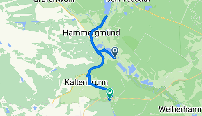 Route nach Am Waldrand 3, Weiherhammer