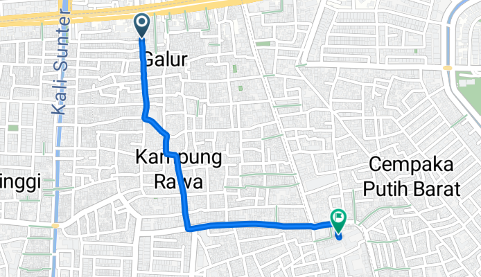 Jalan Galur Jaya 36, Kecamatan Johar Baru to Jalan Mardani Raya 19, Kecamatan Johar Baru
