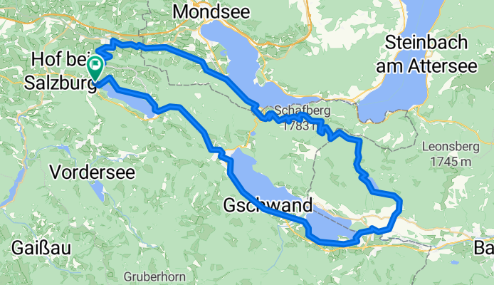 Hof-Fuschl-St-gilgen-Strobl-Schwarzensee-Eisenau-Scharfling-Thalgau-Hof