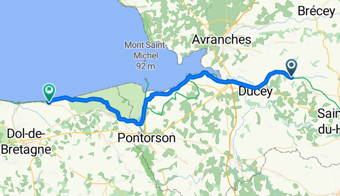De 42 Route du Pont d'Oir, Isigny-le-Buat à Rue Théophile Blin, Cherrueix