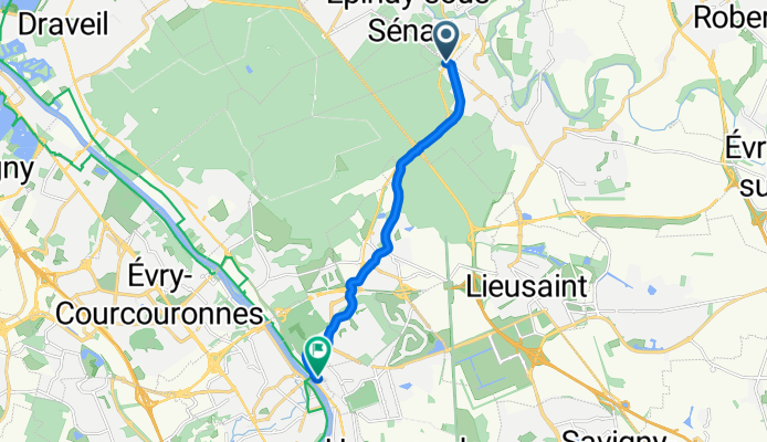 De 63 Route de Quincy aux Bosserons, Quincy-sous-Sénart à 1–17 Rue Jacques Brel, Corbeil-Essonnes