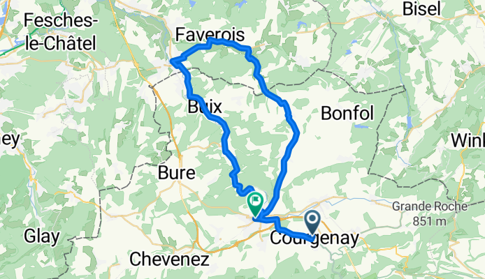 De La Fonderie 16, Courgenay à Rue des Malvoisins 13, Porrentruy