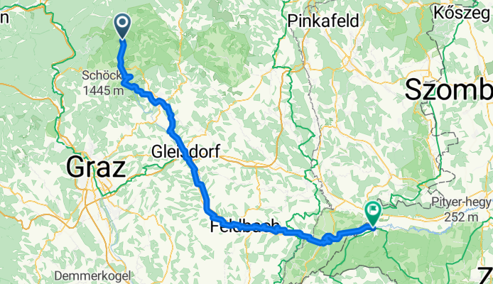Hohenau 35, Hohenau an der Raab do Széll Kálmán tér 25, Szentgotthárd