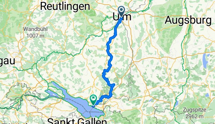 Donau-Bodensee-Radweg Start Ulm
