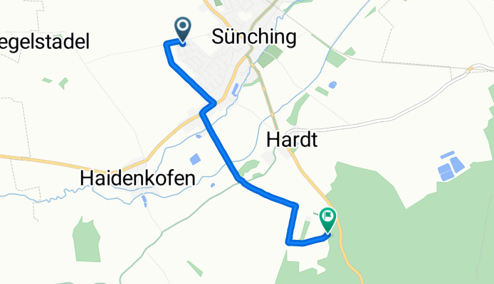 von zu Hause zum rr Gelände