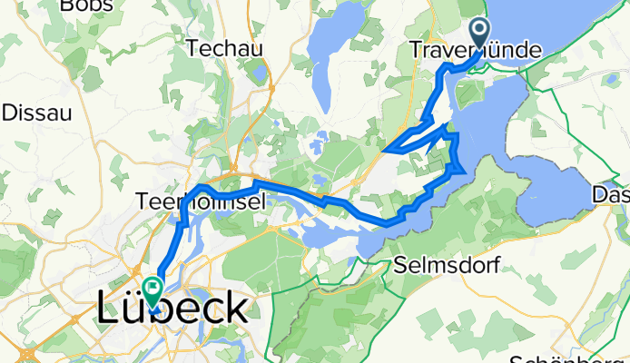 O  Travemünde - Lübeck  (der Trave nach)
