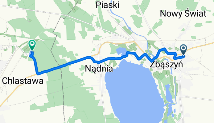 Sportowa 29, Zbąszyń do Unnamed Road