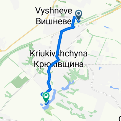 вулиця В'ячеслава Чорновола 31, Вишневе to вулиця Гайова, Крюківщина