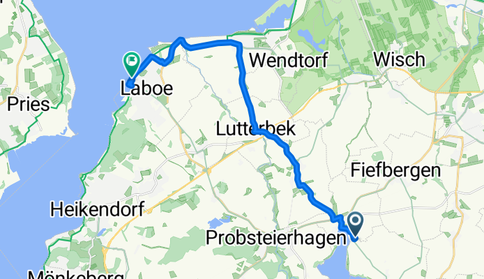Achtern Kroog 25, Fahren nach Strandstraße 7, Laboe